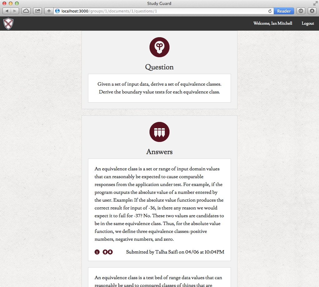 Study Guard Answers Screenshot